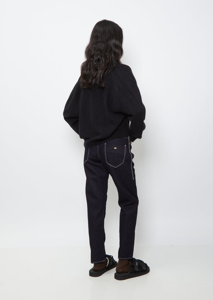 V-Neck Cardigan — Black