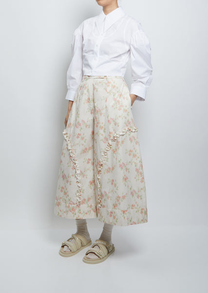 SIMONE ROCHA フリルデザイン パンツ Sculpted Wide-Leg Trousers — Ivory – La Garçonne