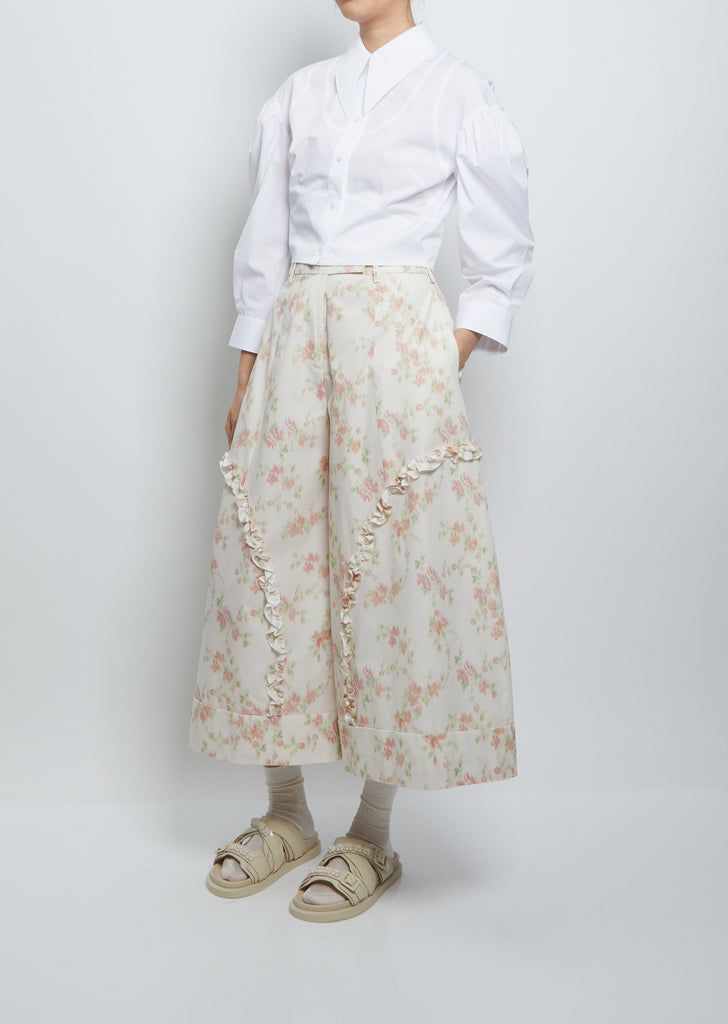 Cropped Sculpted Shirt — White