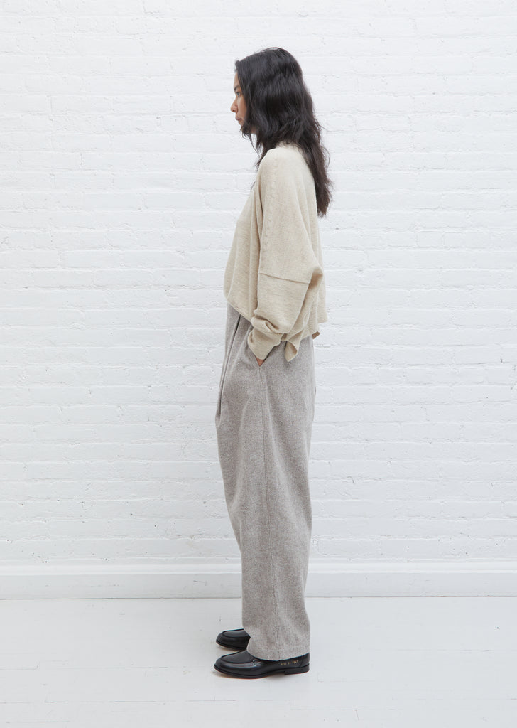 Brushed Cotton Pleat Pants
