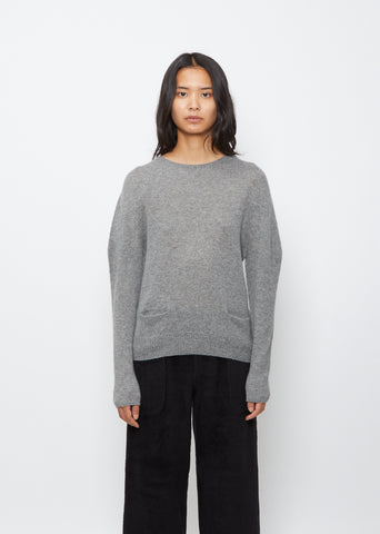 Cashmere Front Pocket Sweater — Grey