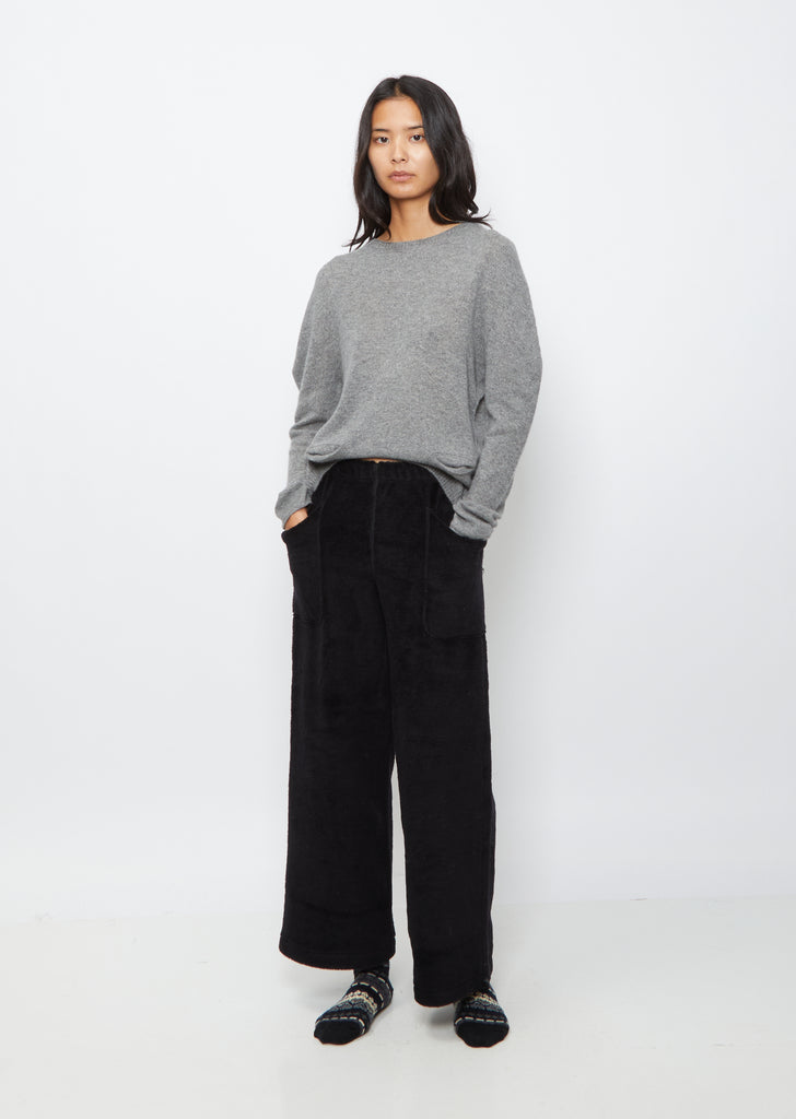 Wool and Cotton Trousers — Black