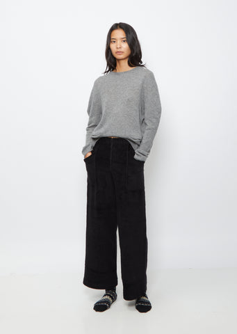 Wool and Cotton Trousers — Black