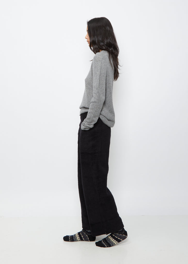 Wool and Cotton Trousers — Black