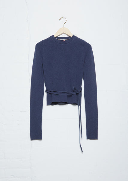 minus（-） high neck knit マイナス　ダメージロンT ー］Minus(マイナス)のHigh-Neck Cotton Logo Knit With Damaged