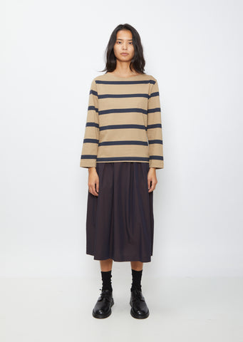 Long Sleeve Matelot Top — Stone/Dark Indigo