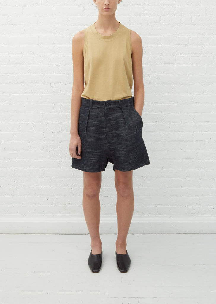 Melange Cotton-Linen Shorts