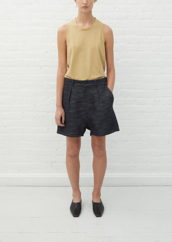Melange Cotton-Linen Shorts
