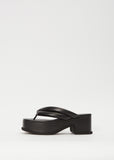 Platform Leather Flip Flop — Black