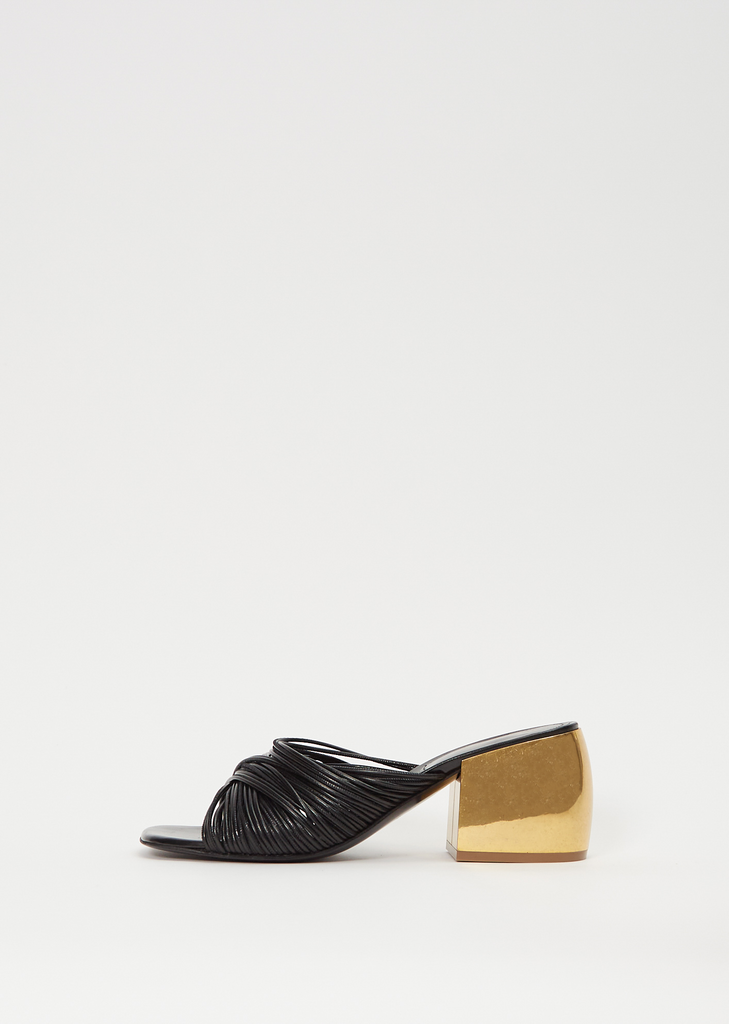 Ruched Leather Mule