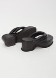 Platform Leather Flip Flop — Black