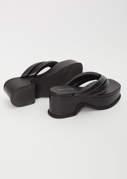 【DRIES VAN NOTEN】Leather sandals レザー サンダル 75 leather sandals in black - Dries Van Noten | Mytheresa