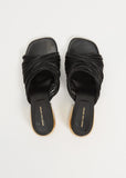 Ruched Leather Mule