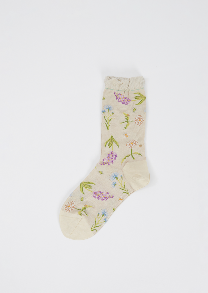 Wonderful Flower Socks — Ivory