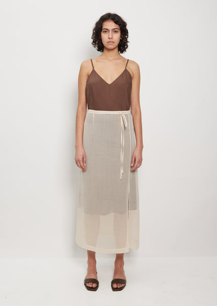 Wool Leno Sheer Skirt - 0 / Ivory