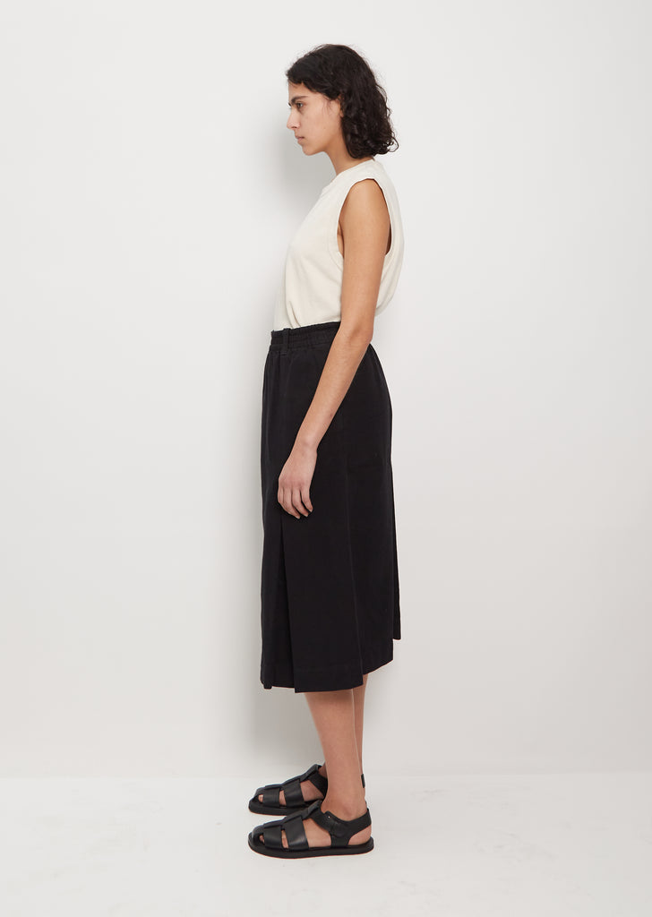 Linen & Cotton Field Skirt — Black