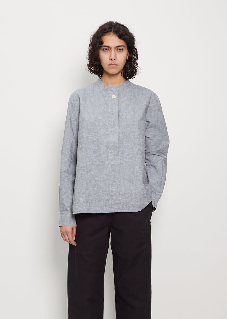Cotton & Linen Fly Placket Swing Shirt