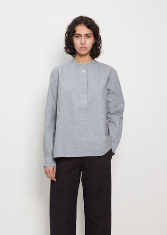 Cotton & Linen Fly Placket Swing Shirt