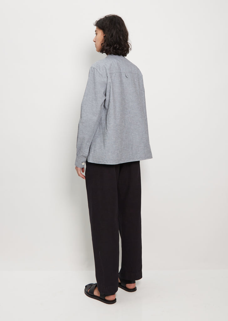 Cotton & Linen Fly Placket Swing Shirt