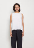 Linen Sleeveless Top — White
