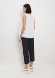 Linen Sleeveless Top — White