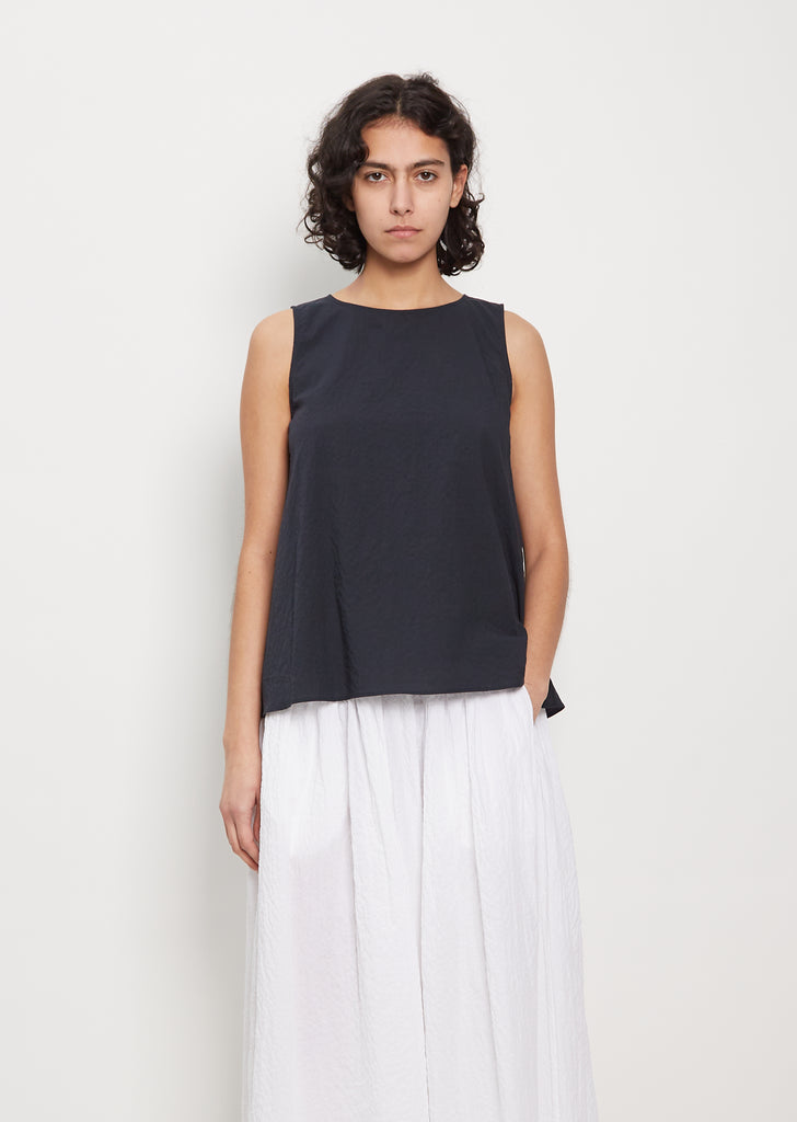 Linen Sleeveless Top — Dark