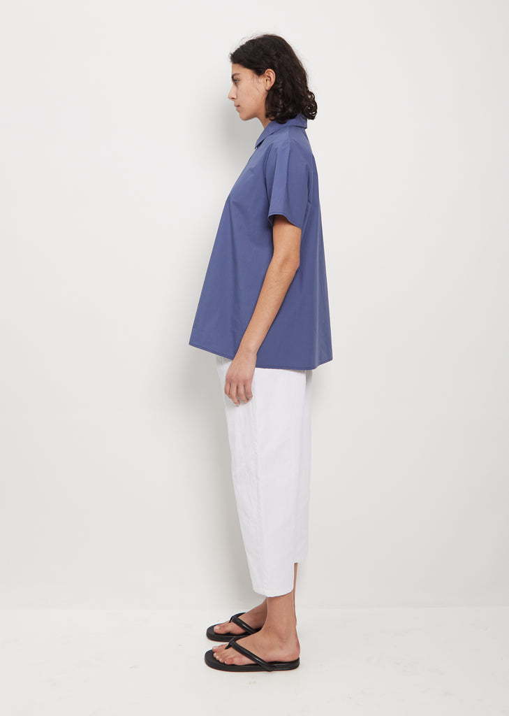 Mini Collar 2-Button Shirt — Sugar Blue