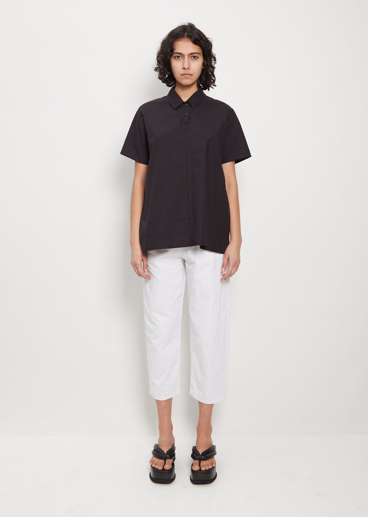 Mini Collar 2-Button Shirt — Dark