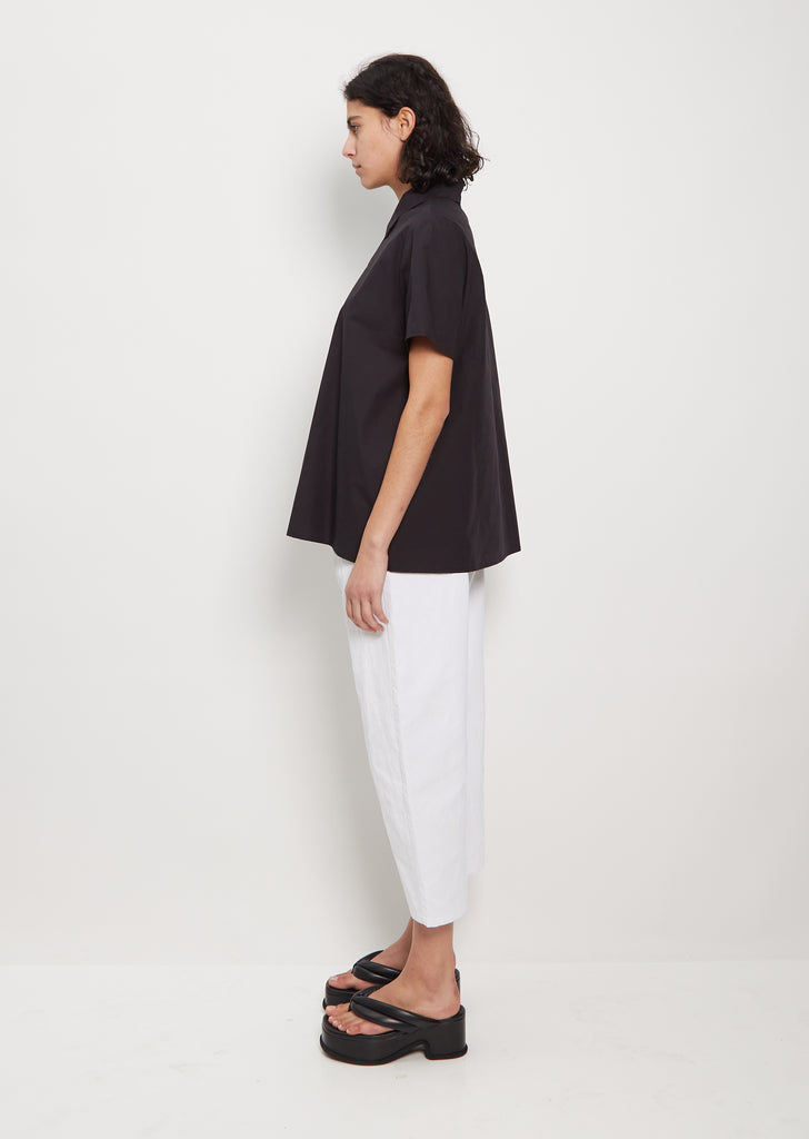 Mini Collar 2-Button Shirt — Dark