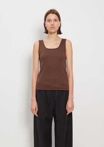 Didion Rib Tank — Red Bean