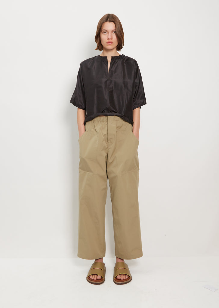 Power Wide Patch Cotton Taffeta Pant — Lentil