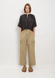 Power Wide Patch Cotton Taffeta Pant — Lentil