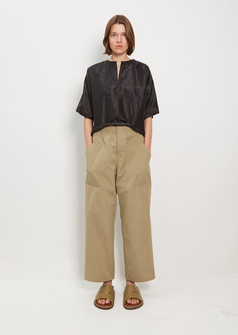 Power Wide Patch Cotton Taffeta Pant — Lentil