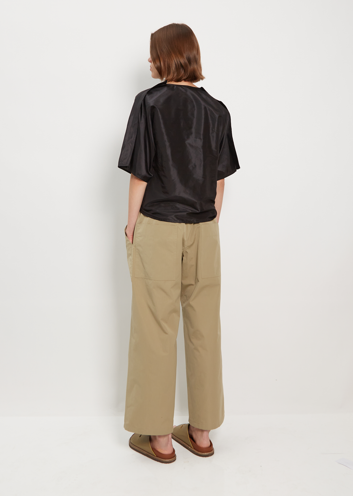 Power Wide Patch Cotton Taffeta Pant — Lentil