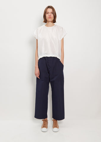 Power Wide Patch Cotton Taffeta Pant — Dark Navy