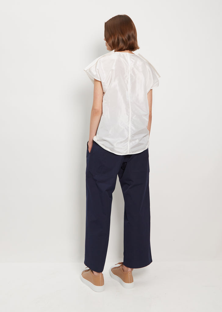 Bess Silk Taffeta Top — White