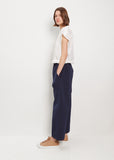 Power Wide Patch Cotton Taffeta Pant — Dark Navy