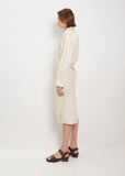 Straight Collar Twisted Cotton Dress