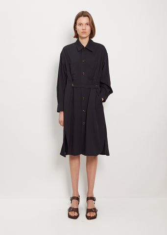 Two Pocket Wool Shirt Dress