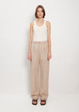 Pleated Straight Linen Cotton Pants