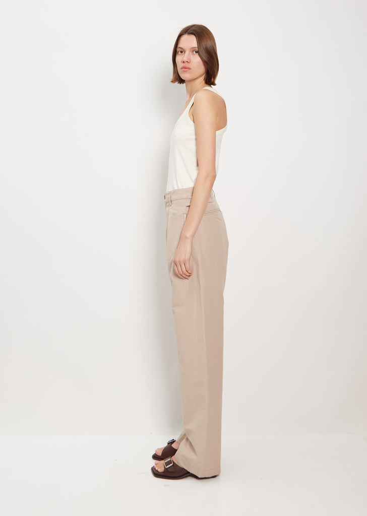 Pleated Straight Linen Cotton Pants
