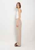 Pleated Straight Linen Cotton Pants