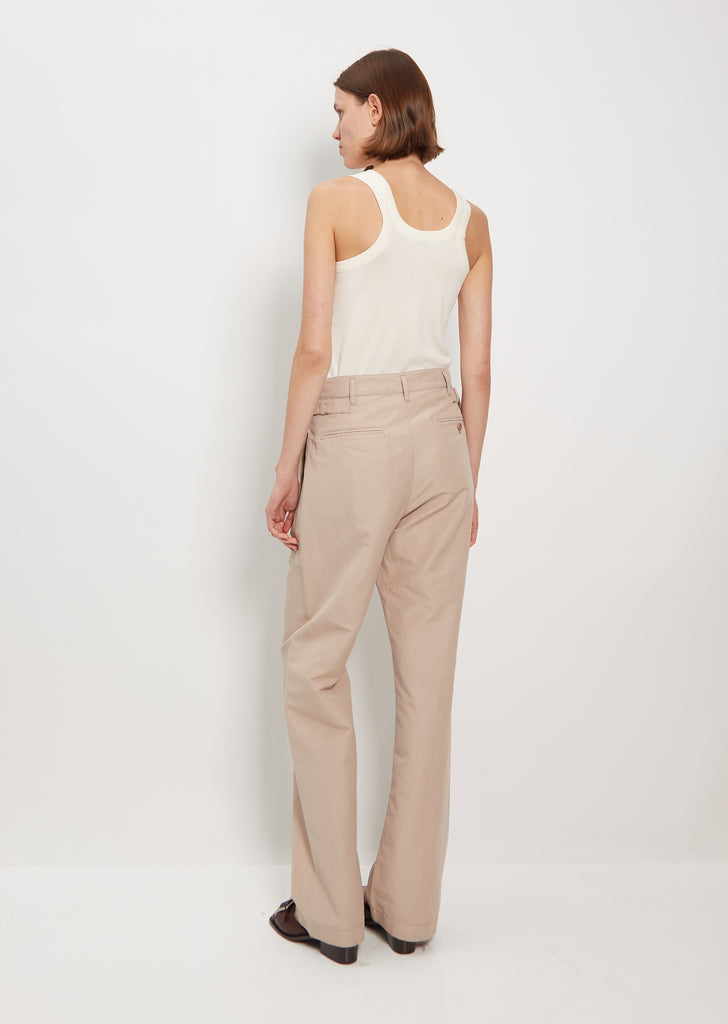 Pleated Straight Linen Cotton Pants