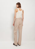 Pleated Straight Linen Cotton Pants