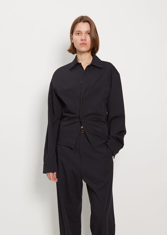 Fitted Two Pocket Wool Shirt