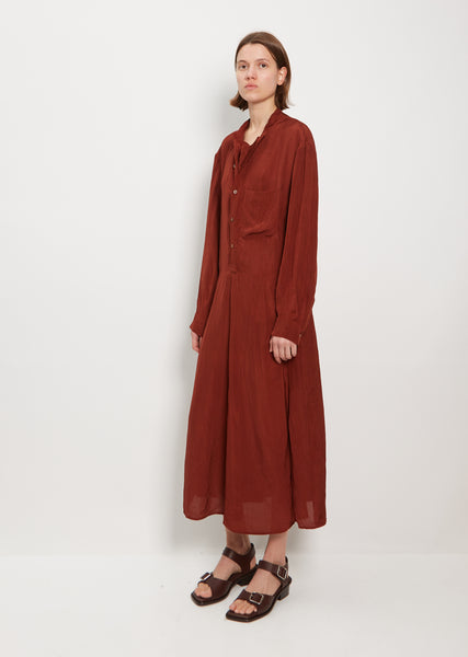 Gusset Collar Shirt Dress