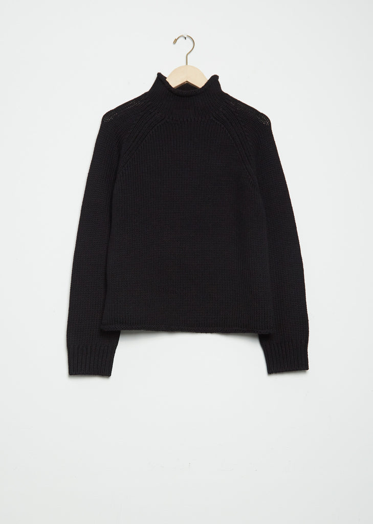 Merino Wool Rollneck — Black