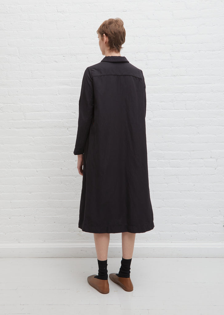 Stretch Wool & Linen Miney Dress — Dark Navy