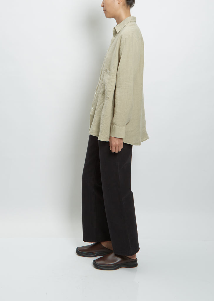 Elma Linen Shirt — Khaki Beige