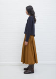 Gathered Cotton Skirt — Olive